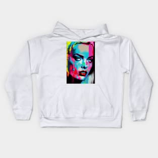 Modern woman in pop-art style portait Kids Hoodie